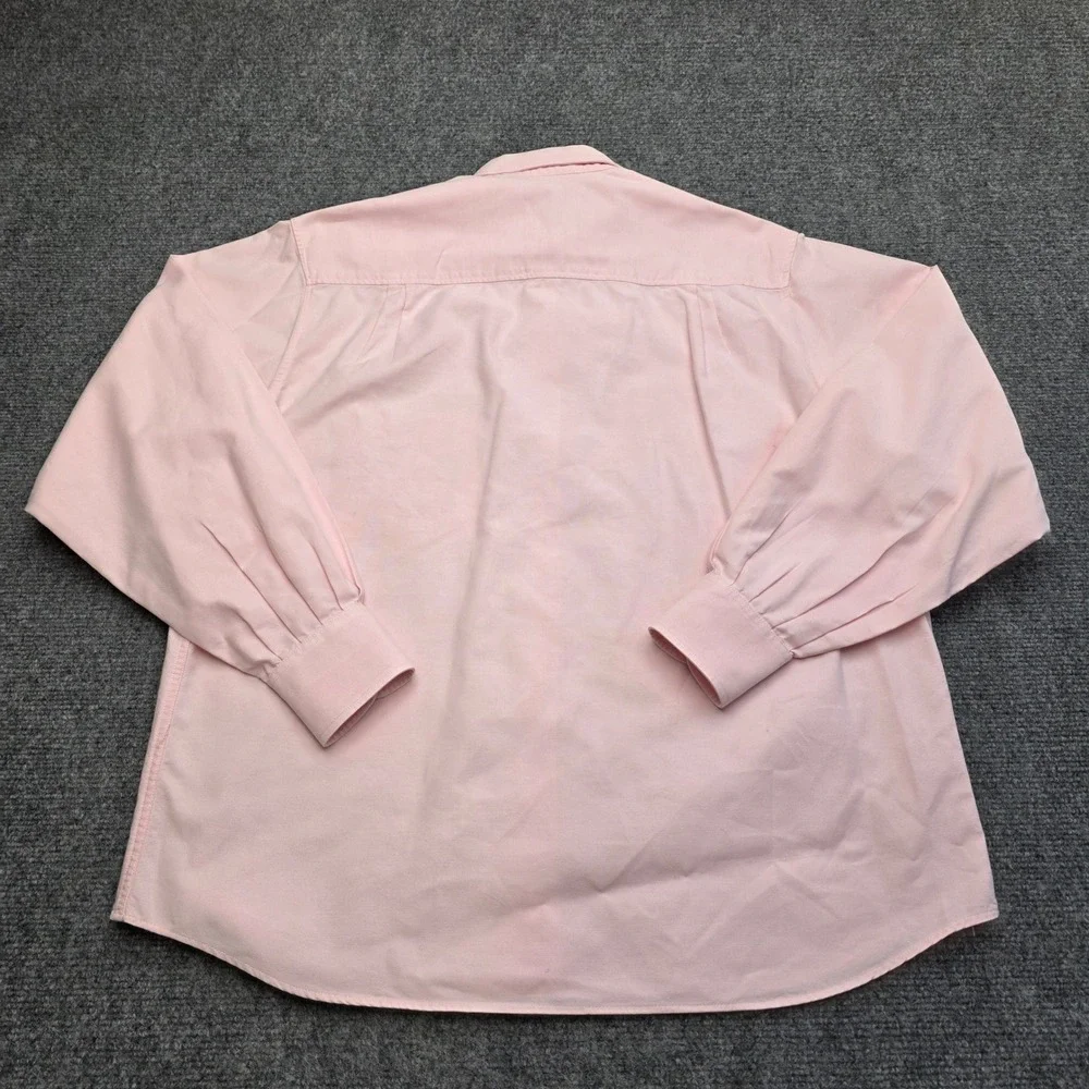 Alain‎ Figaret Paris Mens Pink Oxford Button Down Shirt Size 44 17.5 Long Sleeve